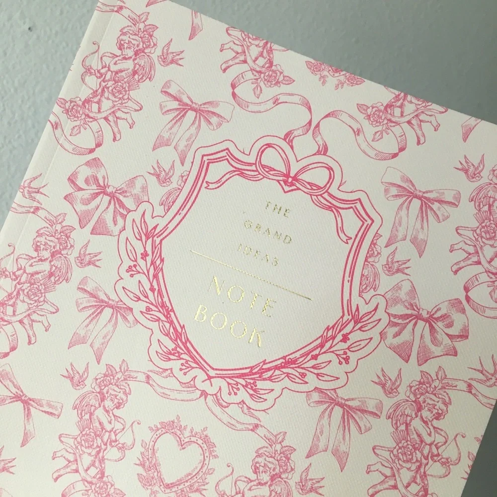 Coquette Cherub Bow and Heart Notebook
